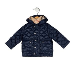 🥶 SIZE 6 mos BURBERRY QUILT JACKET NAVY BLUE UNISEX